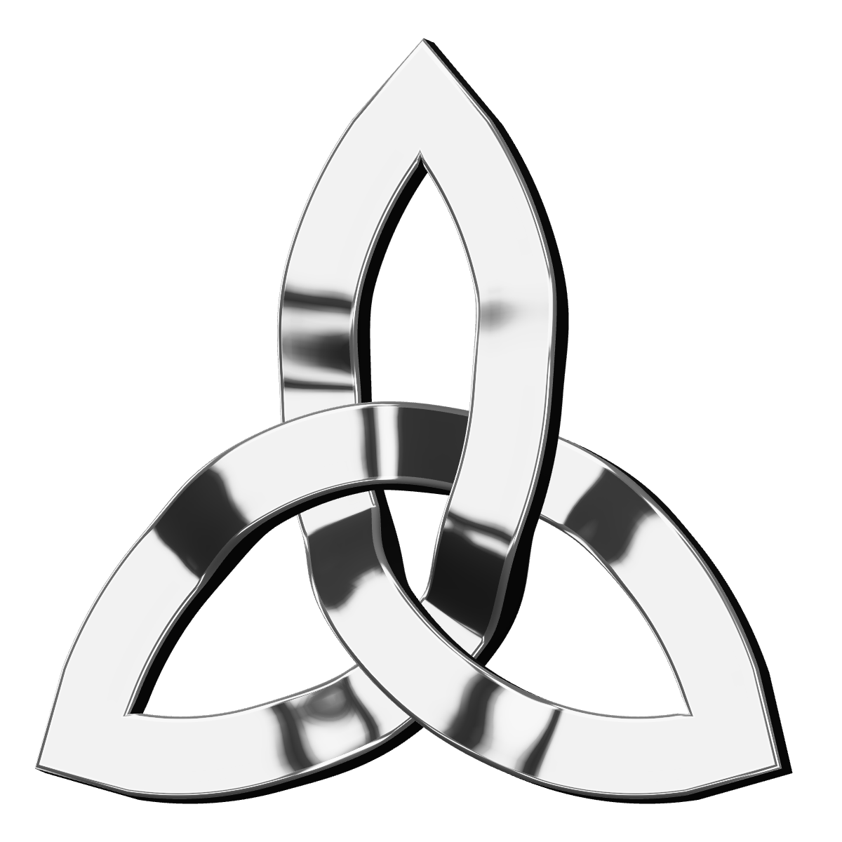 Объёмный хромированный знак SAVASH — три переплетённые ленты
